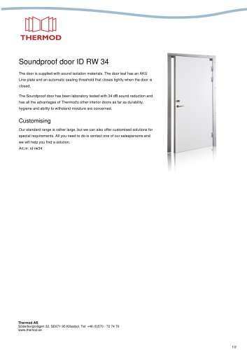 Soundproof door ID RW 34