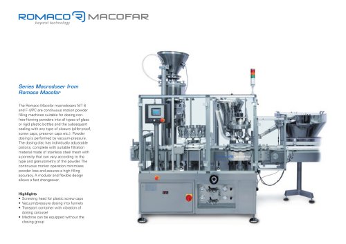 Series Macrodoser from Romaco Macofar