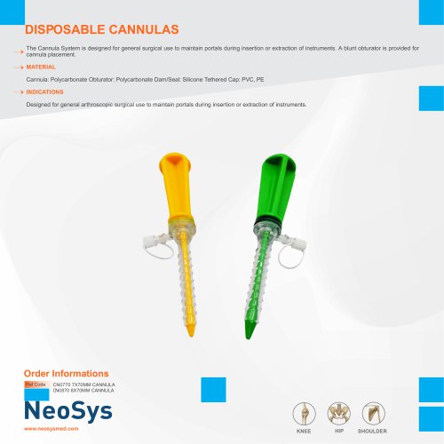 DISPOSABLE CANNULAS