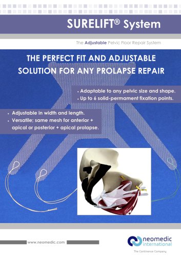 Surelift System Brochure, transvaginal mesh for Pelvic Organ Prolapse repair