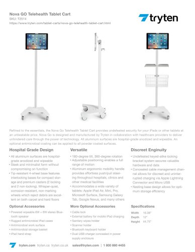 Nova GO TelehealthT ablet Cart