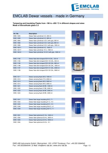 EMCLAB Dewar vessels