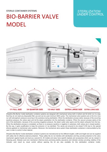 Bio-Barrier / Valve Sterilization container Model - Full Size