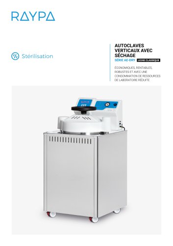 AUTOCLAVES VERTICAUX AVEC SECHAGE -  AE-DRY SERIES