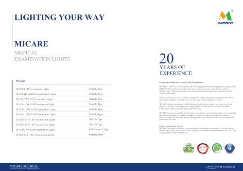 MICARE examination light catalogue 2024.05