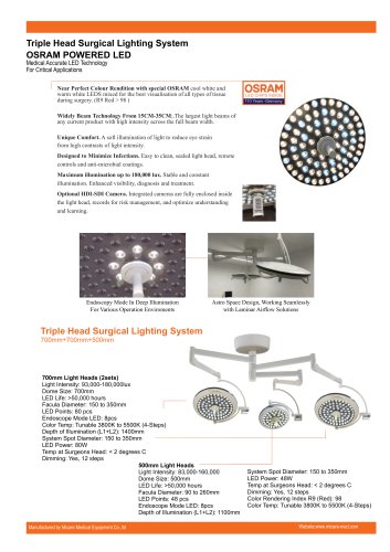 Triple Head Power Surgical Lighting System