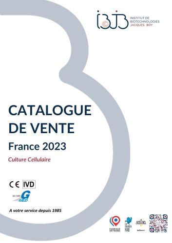 Catalogue de vente IBJB 2023 France - Culture Cellulaire