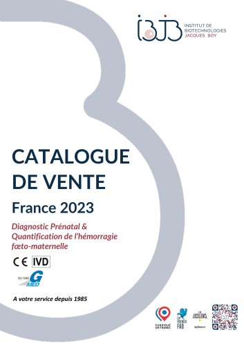 Catalogue de vente IBJB 2023 France - Diagnostic Prenatal et Quantification de l'hémoragie foeto-maternelle