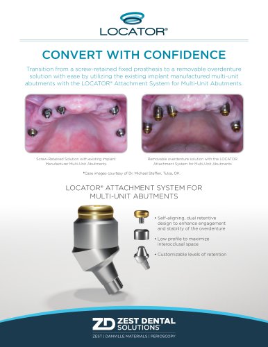 LOCATOR® ATTACHMENT SYSTEM FOR MULTI-UNIT ABUTMENTS