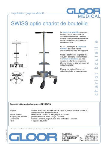 SWISS optio cylinder trolley