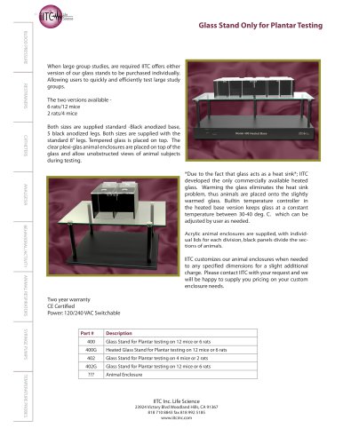 Glass Stand Only for Plantar Testing