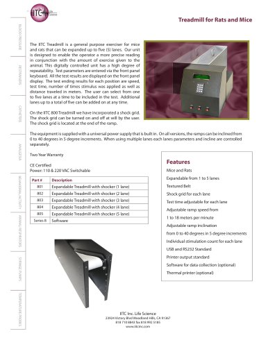 Treadmill for Rats and Mice