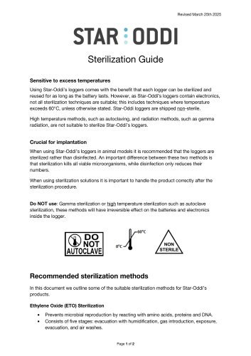 Sterilization guidelines 2025