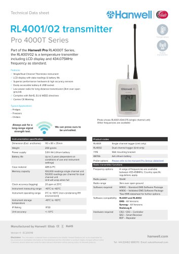 RL4001/02 transmitter