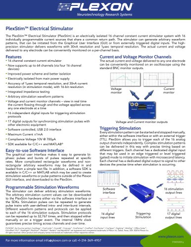 PlexStim Electrical Stimulator Data Sheet