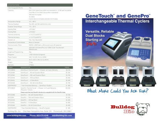 GeneTouch™ and GenePro™