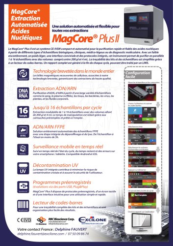 MagCore PLUS II : Extraction Automatisée Acides Nucléiques