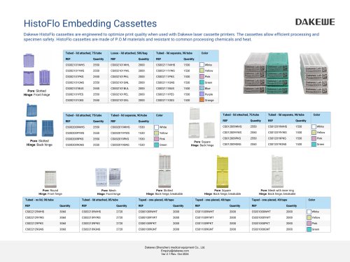 Dakewe embedding cassette brochure EN v2.1