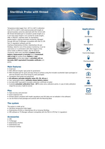 SterilDisk Probe Thread data sheet