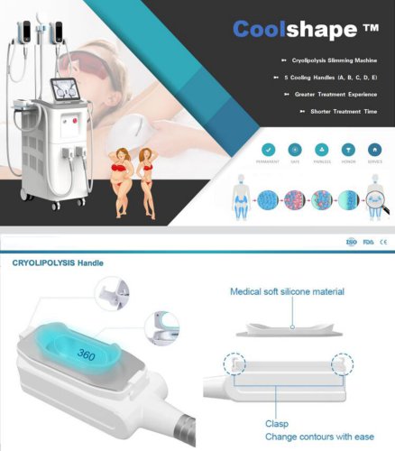 Cryolipolysis slimming machine, 5 cooling handles