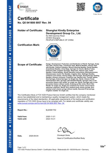 UV Certificate Shanghai Kindly