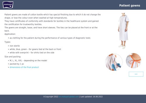 Patient gowns