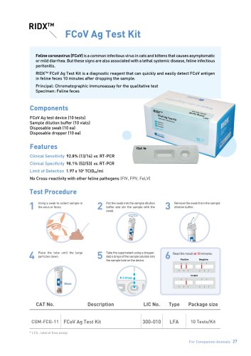 RIDX FCoV Ag Rapid Test Kit (CGM-FCG-11)