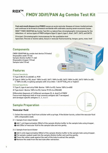 RIDX FMDV 3Diff/PAN Ag Combo Rapid Test Kit (LGM-VFG-71)