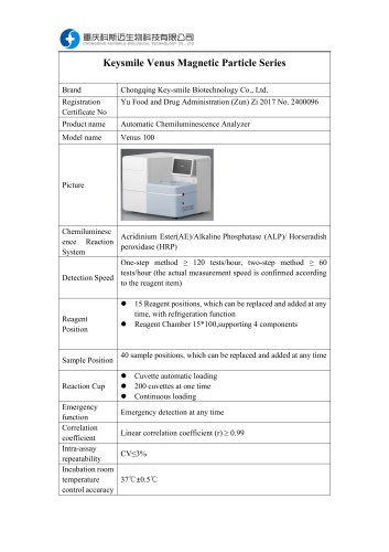 Venus100 Magnetic Particle CLIA Analyzer