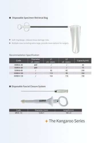 specimen retrieval bag/fascial closure system