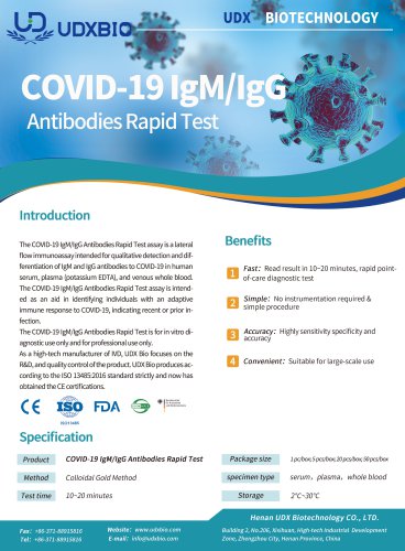 COVID-19 IgM/IgG Antibodies Rapid Test