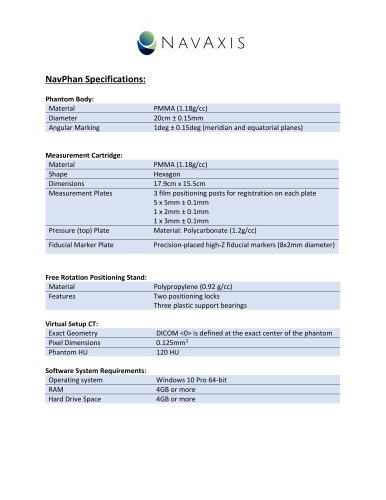 NavPhan Specifications