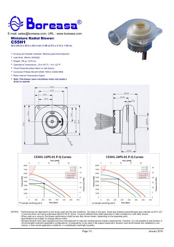 Electronic ventilator centrifugal blower C55H1