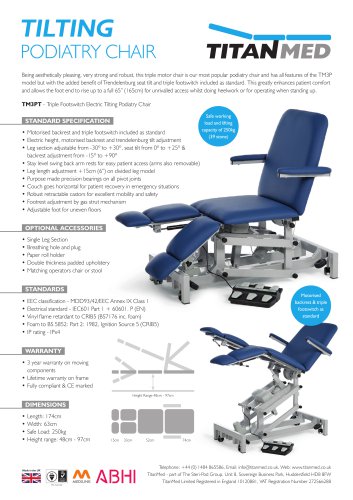 TILTING PODIATRY CHAIR