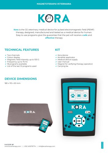 Kora Datasheet EN - veterinary pemf therapy