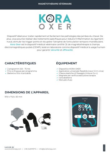 Kora Oxer_Fiche technique