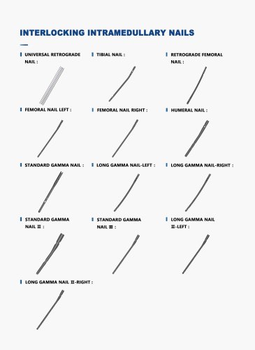 Interlocking Intramedullary Nails Product List