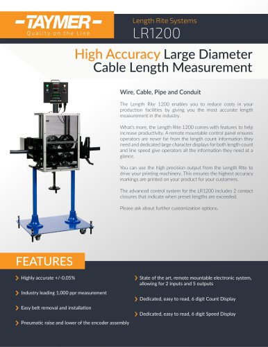 LR1200 High Accuracy Large Diameter Cable Length Measurement