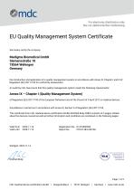 EU Quality Management System Certificate