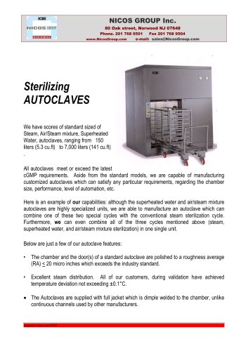 Sterilizing   AUTOCLAVES