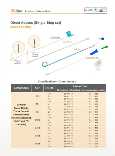 DIALL Single Step drainage catheter 8Fr-30cm