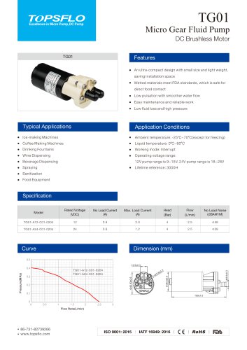 TG-01 MICRO GEAR PUMP FOR MEDICAL