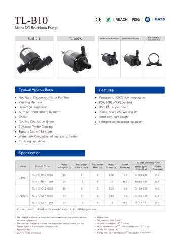 TL-B10 DIRECT DRIVE CIRCULATION PUMP FOR MEDICAL