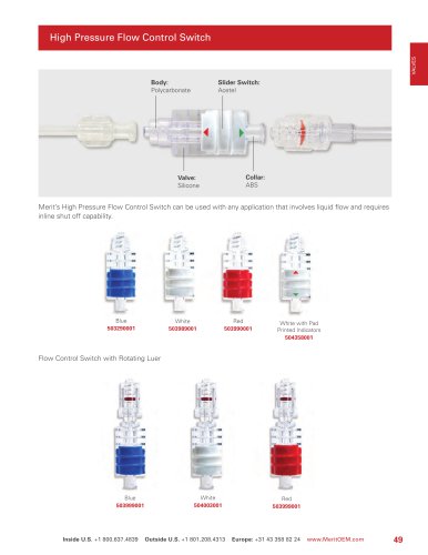 High Pressure Flow Control Switch