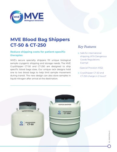 MVE Blood Bag Shippers CT-50 & CT-250
