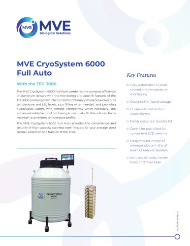 MVE CryoSystem 6000 Full Auto