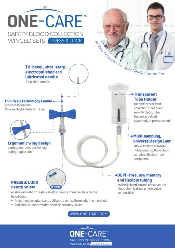 Safety Blood Collection Winged Sets Press & Lock
