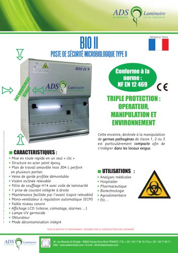 BIO II PSM POSTE DE SECURITE MICROBIOLOGIQUE