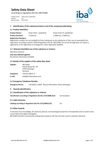 MSDS Strep-Tactin®XT lyophilized