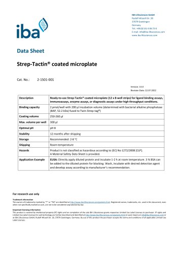 Strep-Tactin® coated microplate